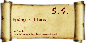 Spányik Ilona névjegykártya